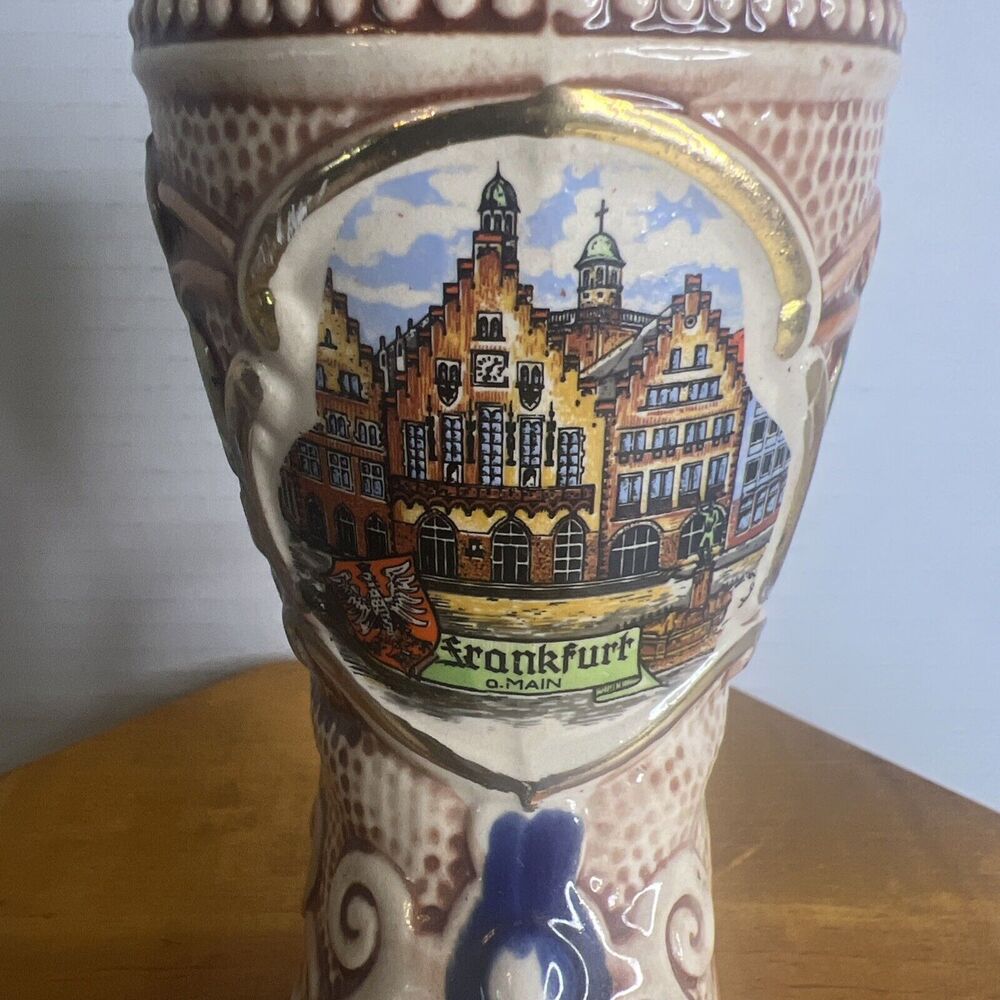 Vintage Frankfurt am Main Beer Stein Boot 6.5"‎ Ceramic German Souvenir Barware - Picture 2 of 11